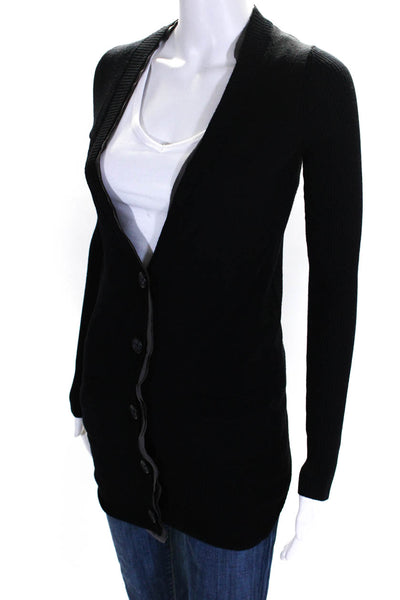 Club Monaco Women's Button Up Long Sleeves Sweater Cardigan Black Size XS