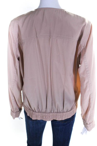 J Crew Women's Full Zip Pocket Unlined Basic Jacket Beige Size M