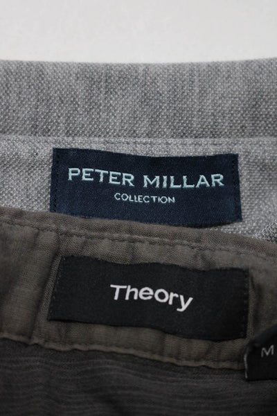 Theory Peter Millar Womens Brown Collar Short Sleeve Polo Shirt Top Size M Lot 2