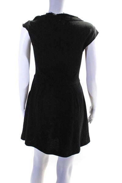 Iisli Women's Sleeveless Fit and Flare Midi Dress Black Size S