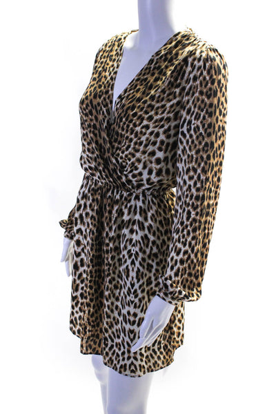 Twelfth Street by Cynthia Vincent Women's Cheetah V-Neck Mini Dress Multicolor S