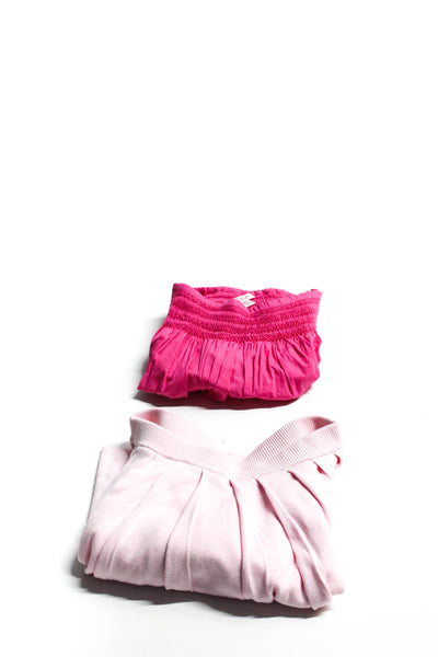 Best & Co Childrens Girls Knit Smocked Waist Mini Skirt Pink Size 8 10 Lot 2