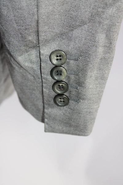 Canali Men's Two Button Cotton Blazer Gray Size M