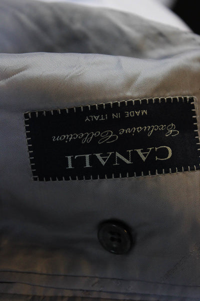 Canali Men's Two Button Cotton Blazer Gray Size M