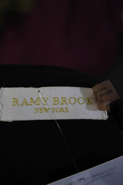 Ramy Brook Womens Back Zip Grommet Cut Out Sheath Dress Black Size Large