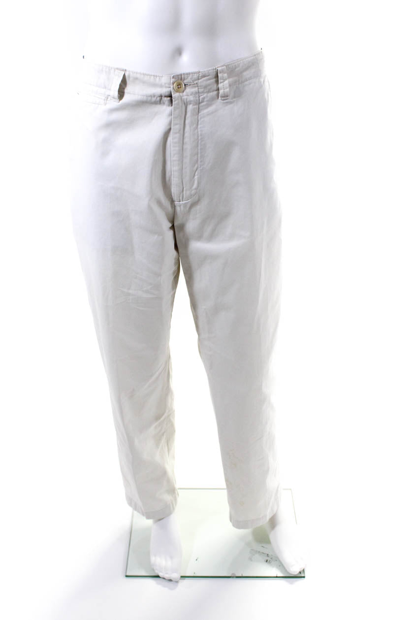 J.Crew - Green White Floral Pants Cotton