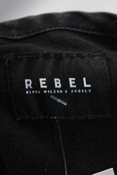 Rebel Wilson x Angels Womens Black Cotton Crew Neck Button Down Top Size 2XL