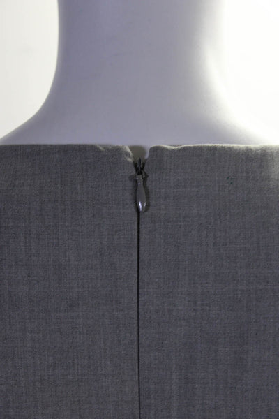 Gianni Bini Womens Solid Cap Sleeve Tea Sheath Petite Pleated Dress Gray Size 0