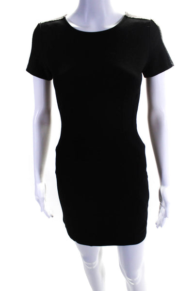 Olivaceous Womens Short Sleeve Body Con Dress Black Size Small