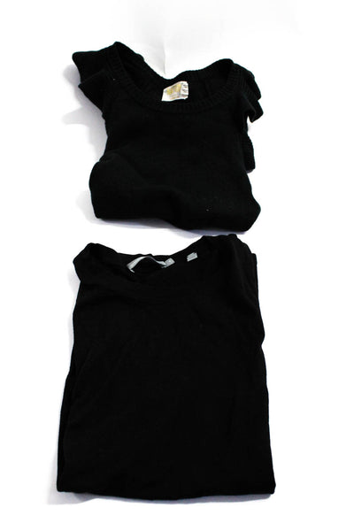Nation LTD Vince Womens Knit Tiered Puff Shirt Blouse Black Size XS/S Lot 2