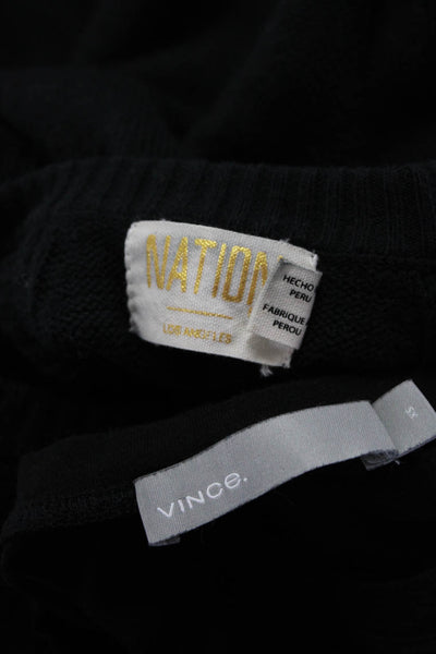 Nation LTD Vince Womens Knit Tiered Puff Shirt Blouse Black Size XS/S Lot 2