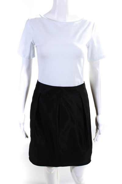 Moschino Cheap & Chic Womens Silk Paneled Front A-Line Skirt Black Size 6