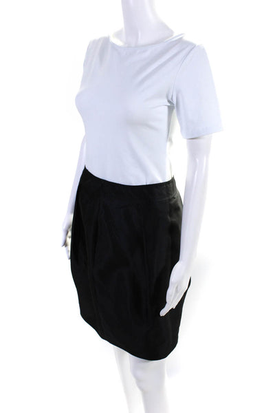 Moschino Cheap & Chic Womens Silk Paneled Front A-Line Skirt Black Size 6