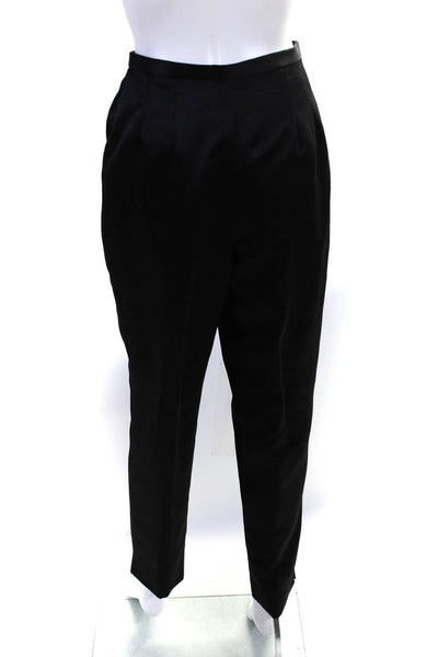Kay Unger Womens High-Rise Pleated Front Dress Pants Trousers Black Size 4