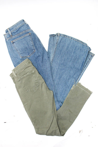 Majorelle J Brand Womens Medium Wash Solid Jeans Blue Green Size 25 Lot 2