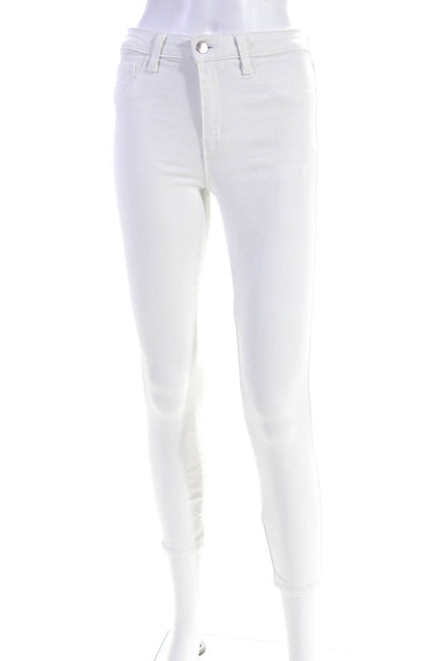 L'Agence Womens White  Denim Cotton Mid-Rise Skinny Leg Jeans Size 24