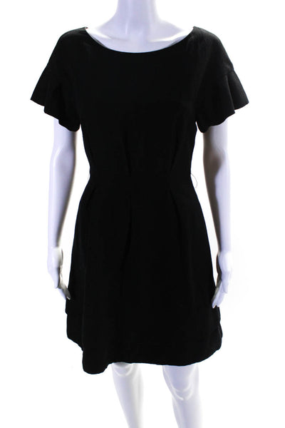 3.1 Phillip Lim Women's Crewneck Flutter Sleeves Cinch Waist Mini Dress Black 2