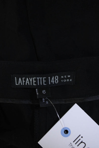 Lafayette 148 New York Women's Wool Pleated Straight Leg Pants Black Size 6