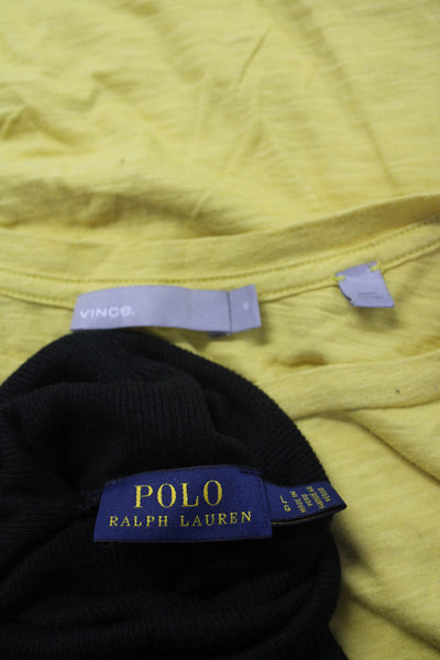 Vince Polo Ralph Lauren Women's Long Sleeve Tees Yellow Black Size M L Lot 2