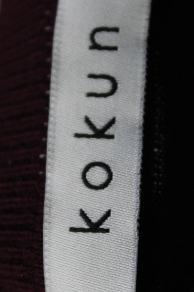 Kokun Womens Bamboo Short Sleeve High Low Scoop Neck T-Shirt Burgundy Size M