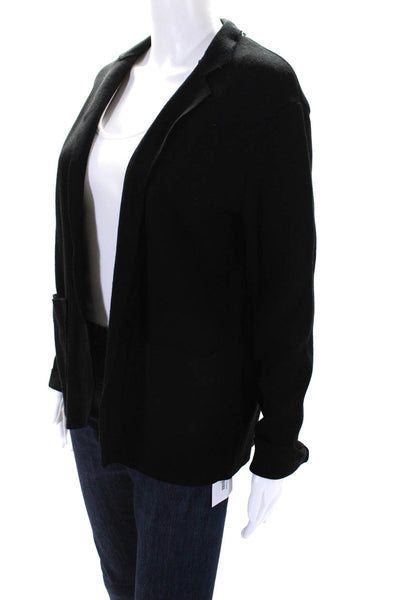 Majestic Filatures Womens Open Front Long Sleeve Collared Blazer Black Size 1