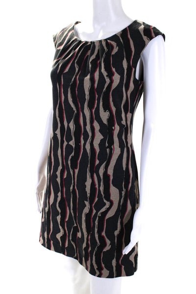 Trina Turk Womens Abstract Print Sleeveless Dress Multi Colored Size 2