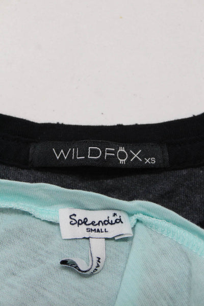 Wildfox Splendid Womens Short Sleeve Rose Tee Shirt Blue Gray Size XS Small Lot2