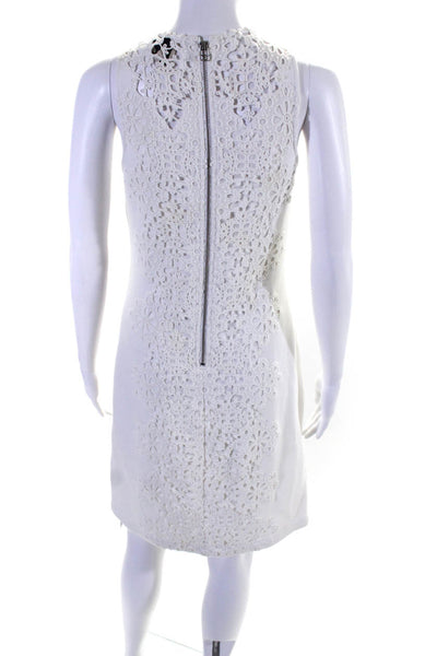 Sea New York Womens Crochet Detail Sleeveless Dress White Cotton Size 4