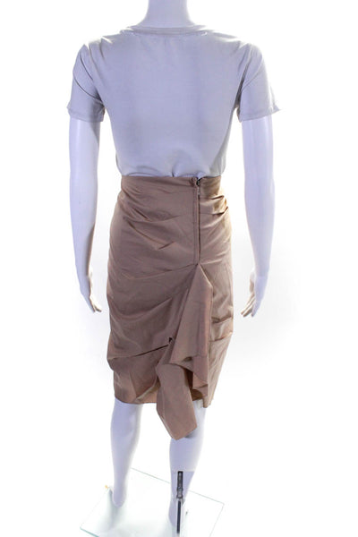 Rachel Roy Womens Wool High Rise Midi Pencil Skirt Brown Size 2