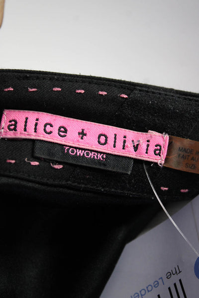 Alice + Olivia Womens Woven High Rise Knee Length Pencil Skirt Black Size 6