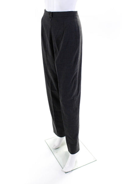 Tse Womens Wool Pleated Darted Buttoned Straight Leg Dress Pants Gray Size 10