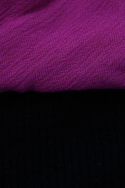 Piper Women's V-Neck Wrap Drop Sleeves Blouse Pink Black  Size M Lot 2