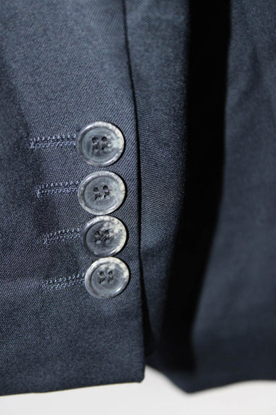 Marzotto Lab Men's Wool Three Button Notch Collar Blazer Navy Blue Size 46