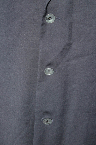 Marzotto Lab Men's Wool Three Button Notch Collar Blazer Navy Blue Size 46