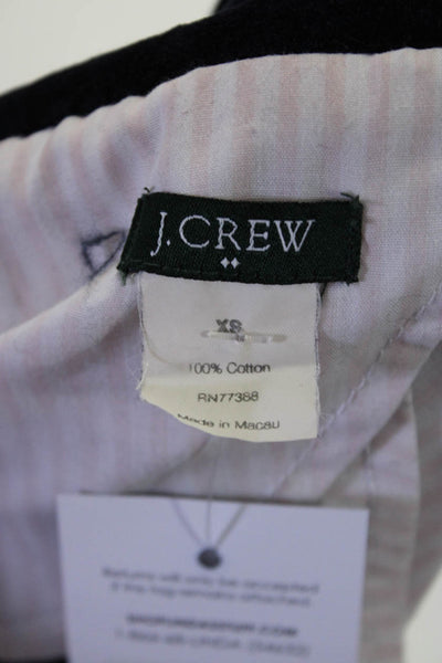 J Crew Womens Velvet Unlined Three Button Blazer Jacket Navy Blue Size XS
