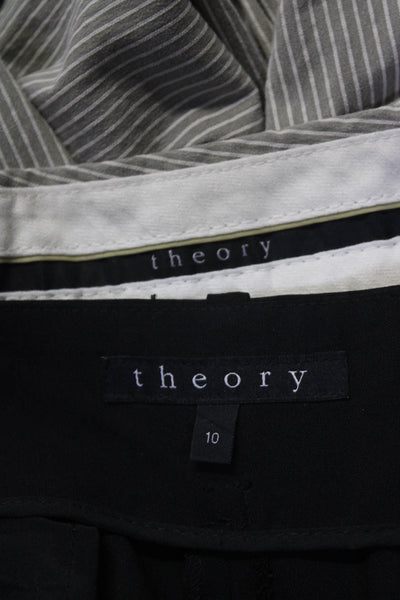 Theory Women's Flat Front Casual Pants Gray Black Size 10 Lot 2
