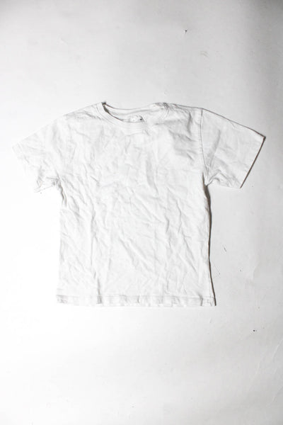 Zara Girls Short Sleeve Palm Trees Crew Neck T-Shirt White Size 7 Lot 3