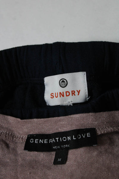 Sundry Generation Love Womens Sweatpants Blouse Navy Blue Size 2 Medium Lot 2
