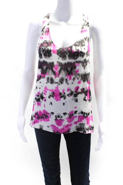 Parker Women's Abstract Crew Neck Tank Top Pink Size S