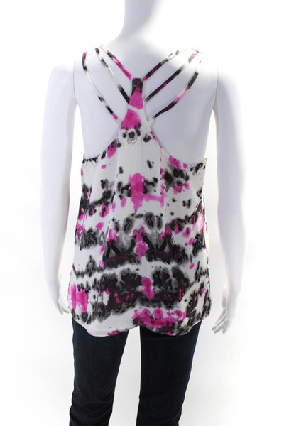 Parker Women's Abstract Crew Neck Tank Top Pink Size S