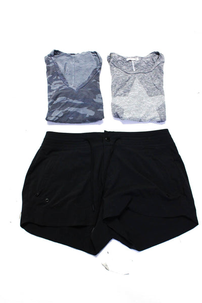 Sundry Monrow Athleta Womens Tee Shirts Shorts Gray Black Size 3/M/10 Lot 3