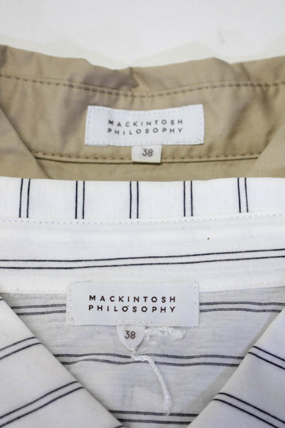 Mackintosh Philosophy Womens Solid Striped Blouse Tops Beige White Size 38 Lot 2