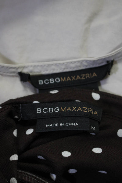 BCBGMAXAZRIA Womens V Neck Shirt Polka Dot Skirt Brown Size Small Medium Lot 2