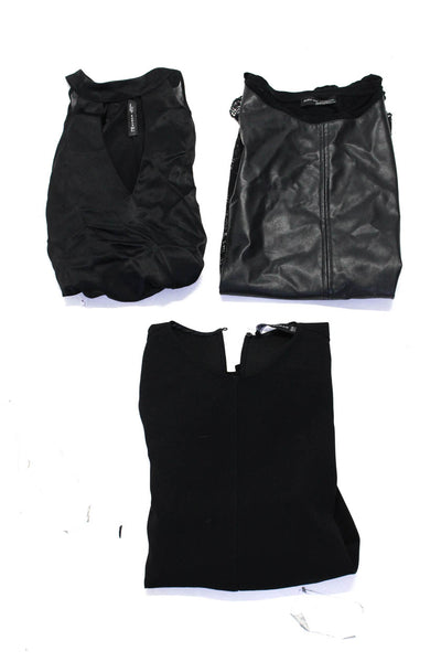 Zara Woman Zara W&B Womens Short Sleeve Tops Blouses Black Size XS S M Lot 3