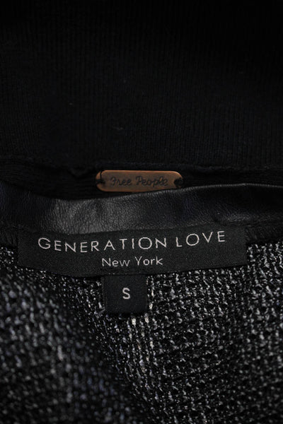 Free People Generation Love Womens Long Sleeve Knit Tops Black Size XS S Lot 2