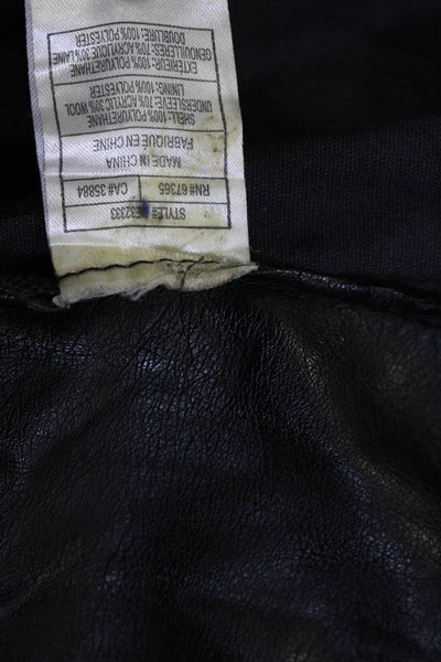 BB Dakota Women's Faux Leather Asymmetrical Zip Moto Jacket Black Size S