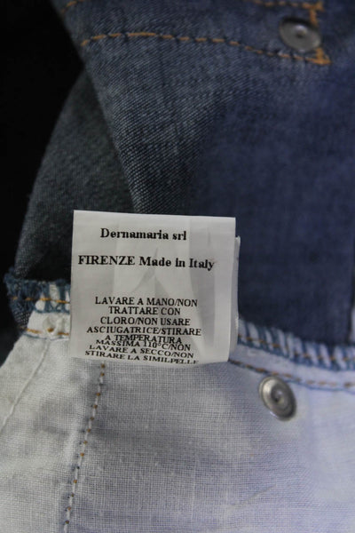 Ermanno Scervino Womens Denim Mid Rise Straight Leg Dark Wash Blue Jeans Size 44