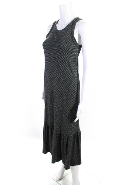 Madewell Women's Striped Crewneck Sleeveless Pullover Maxi Dress Black Size XS