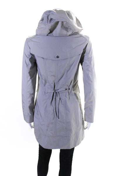 Cole Haan Women's Hood Long Sleeve Zip-Up Rain Jacket Gray Size XXS