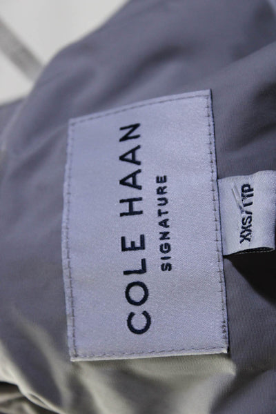 Cole Haan Women's Hood Long Sleeve Zip-Up Rain Jacket Gray Size XXS